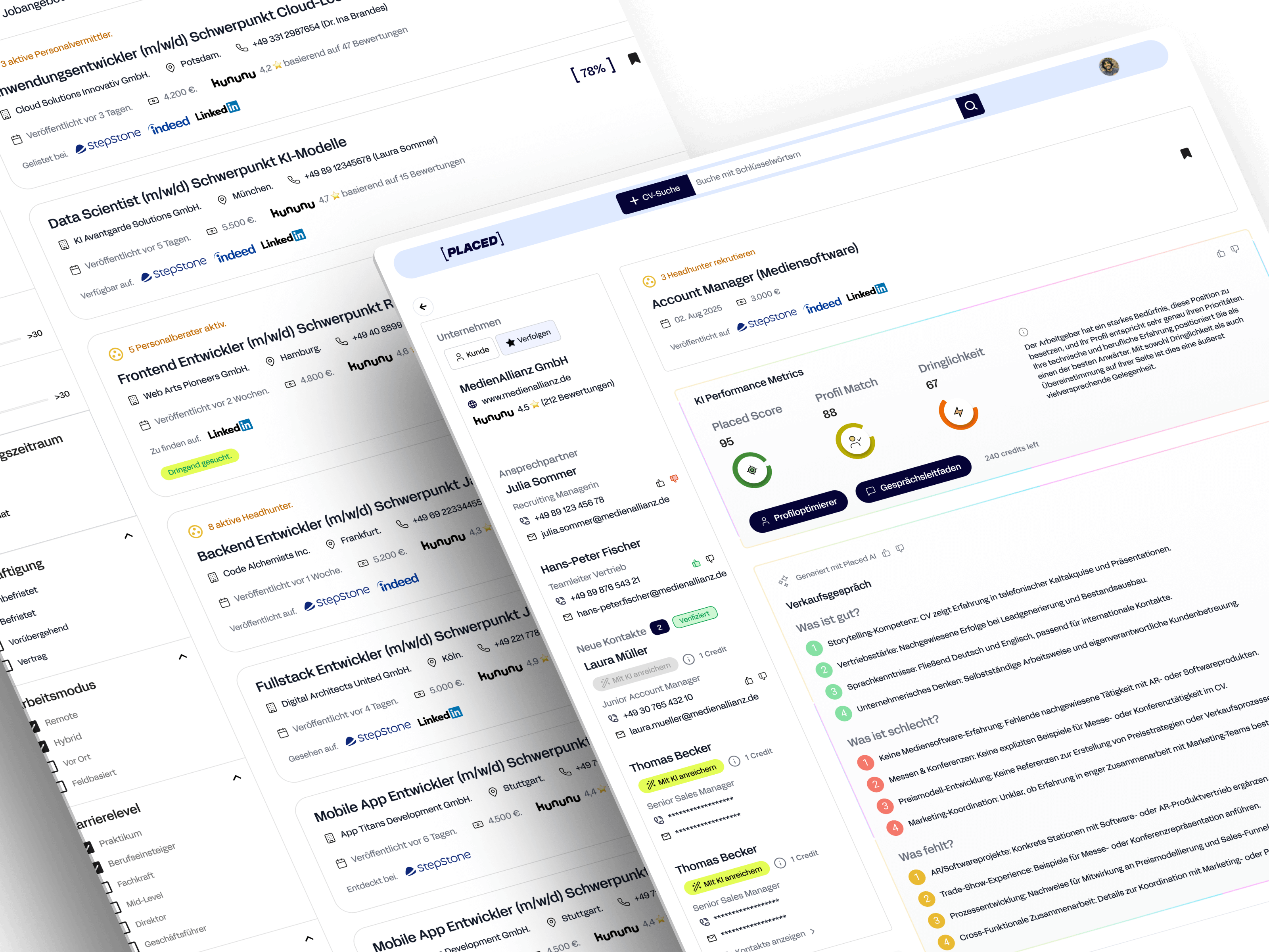 PLACED Platform - Job Listings and Interface